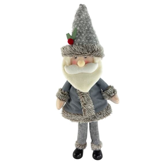 20” Nordic Scandinavian Standing Santa, Faux Fur Trim, Wire Legs Christmas Decor - Picture 2 of 9